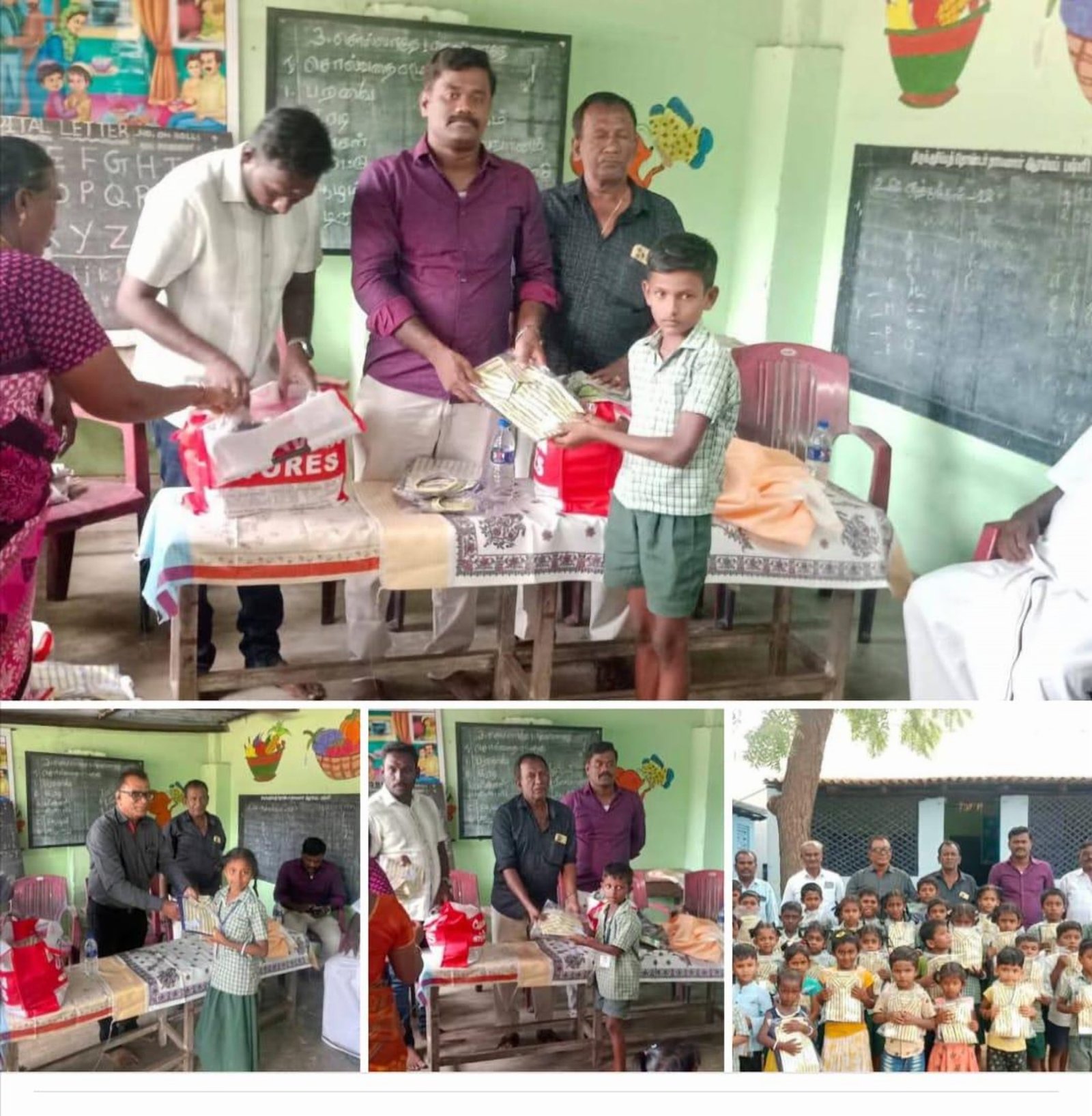 Educational aid distribution collage