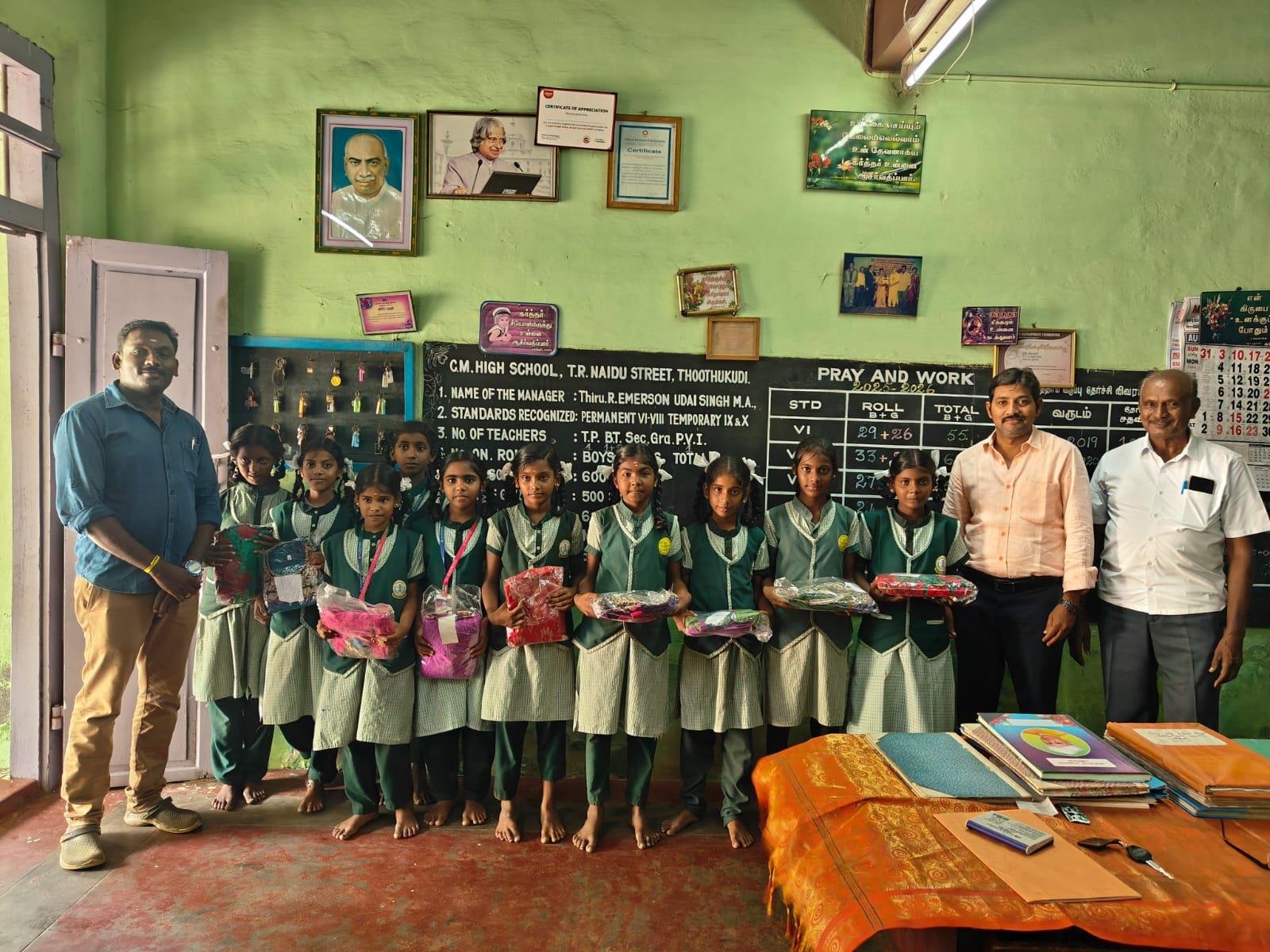 Clothes distribution at C.M. High School