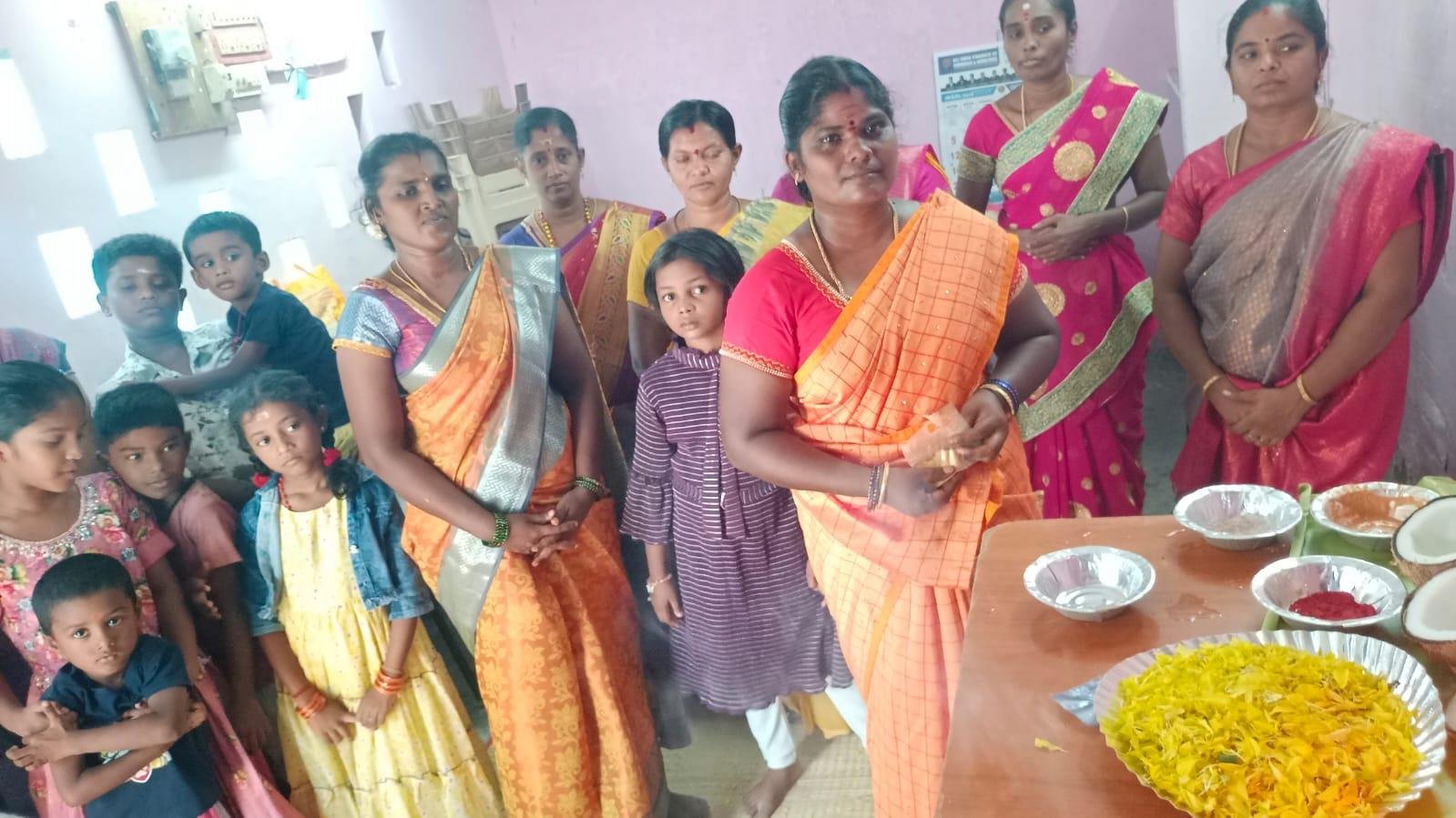 Community blessing ceremony with families