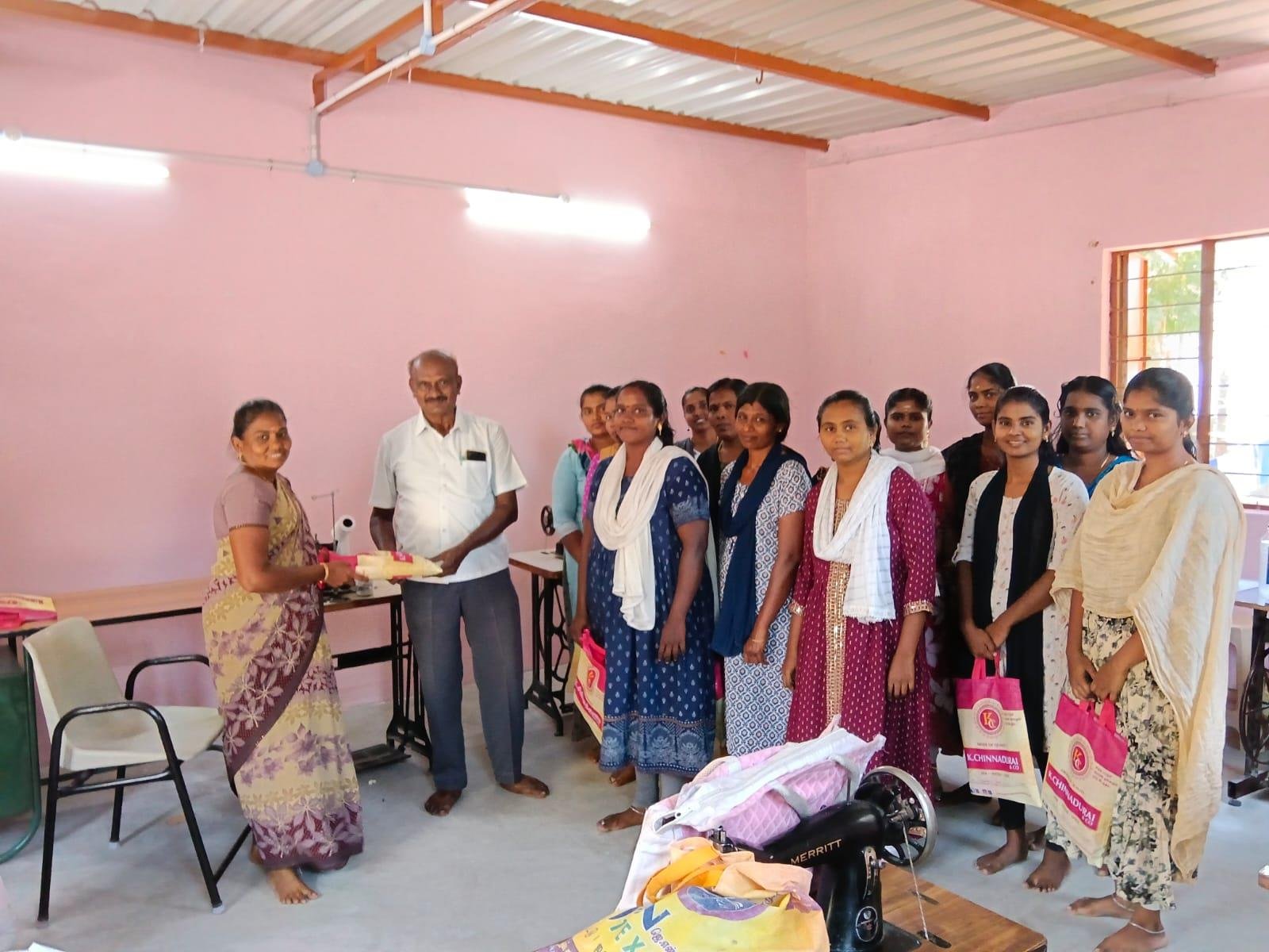 Kit distribution at tailoring training centre