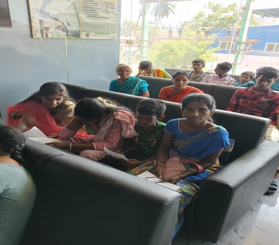 Women and youth in clinic waiting area